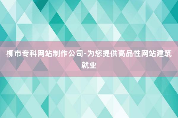 柳市专科网站制作公司-为您提供高品性网站建筑就业