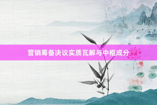 营销筹备决议实质瓦解与中枢成分